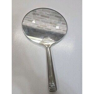 Vintage Handheld Vanity  Barber Mirror Silver Toned**READ**